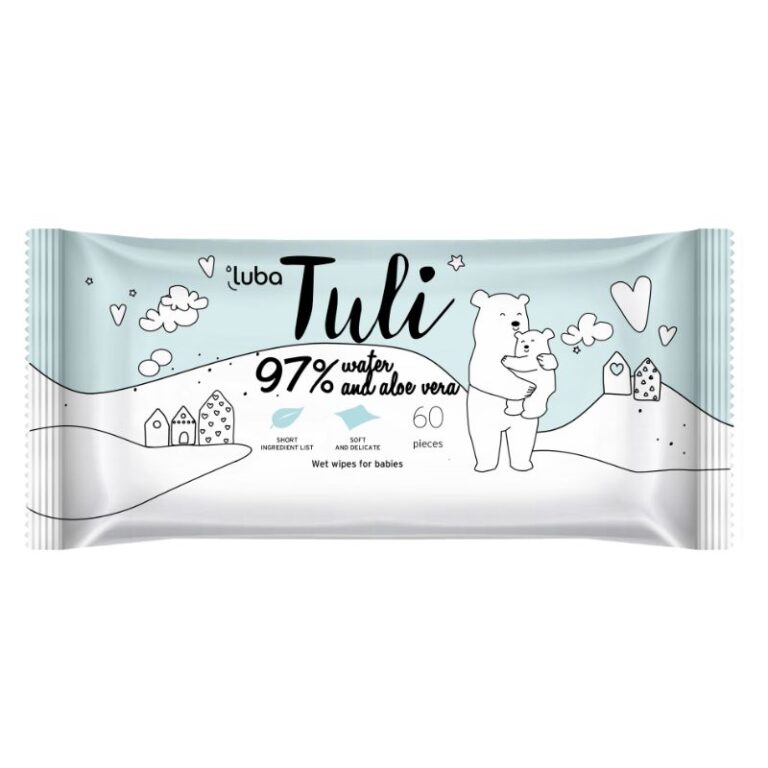 Tuli niisked salvrätikud beebile 97% vesi, aloe 60 tk