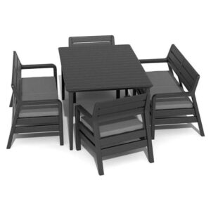 Aiamööbli komplekt Delano 2+2+1+1+laud, grafiit