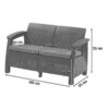 Aiadiivan Corfu, Loveseat 2-ne, pruun - Image 6