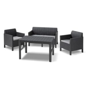 Aiamööbli komplekt Orlando 2+2+1, grafiit