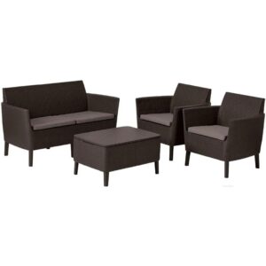 Aiamööbli komplekt Salemo 2+2+1, pruun