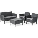 Aiamööbli komplekt Salemo 2+2+1, grafiit