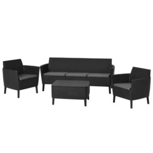 Aiamööbli komplekt Salemo 3+2+1, grafiit