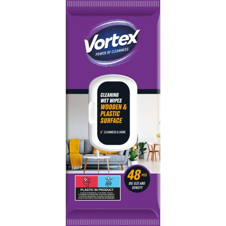 Niisked puhastuslapid mööblile Vortex, suletav pakend, 48tk