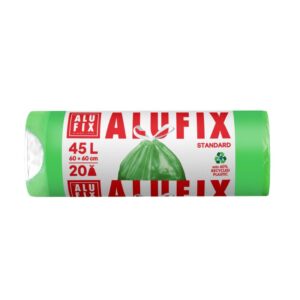 Prügikott nööridega Alufix 45L, roheline, 20tk
