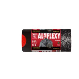 Eriti tugev prügikott nööridega Alufix FLEXY 45L, kärjemustriga, 10tk
