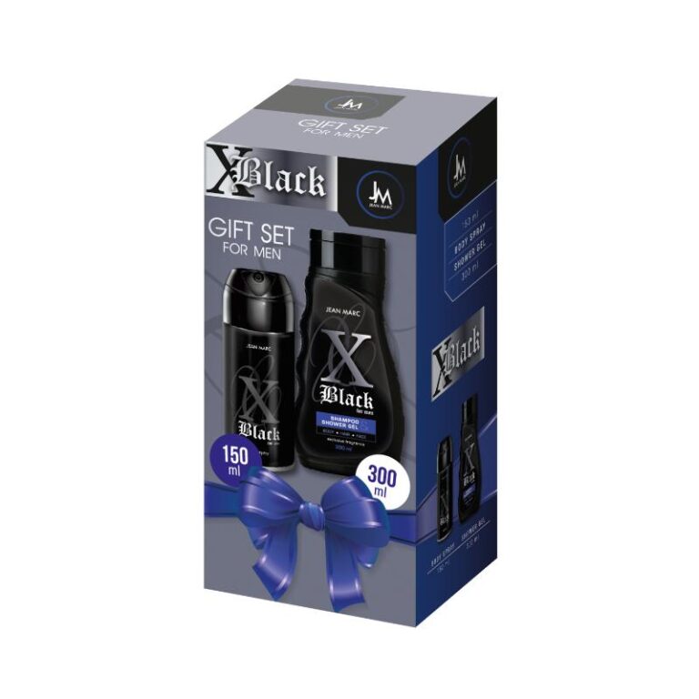 Kinkekarp meestele X Black (dušigeel 300ml; deodorant 150ml)