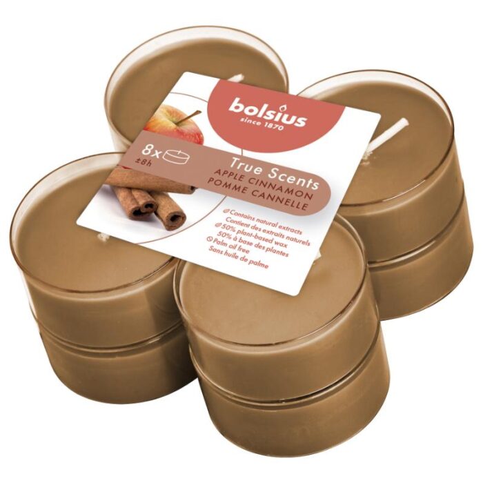 Lõhna-teeküünlad Maxi 8h, õun-kaneel True Scents 8tk