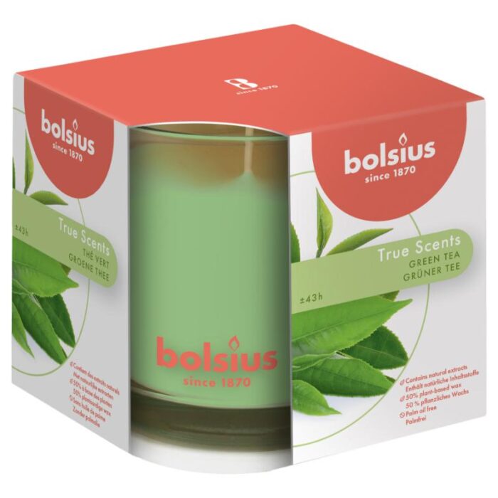 Lõhnaküünal klaasis 43h, Roheline tee True Scents