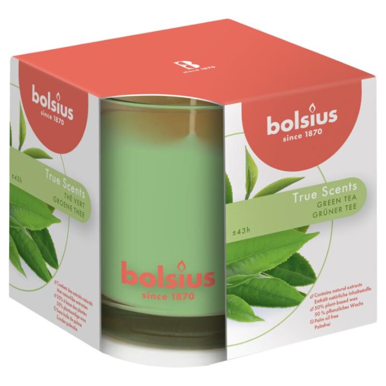 Lõhnaküünal klaasis 43h, Roheline tee True Scents