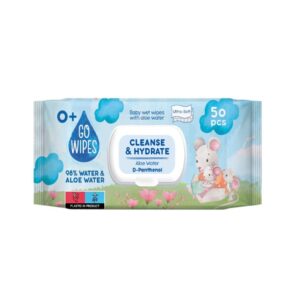 Niisked salvrätikud beebidele Aaloe Vera vee & D-pantenooliga 50tk