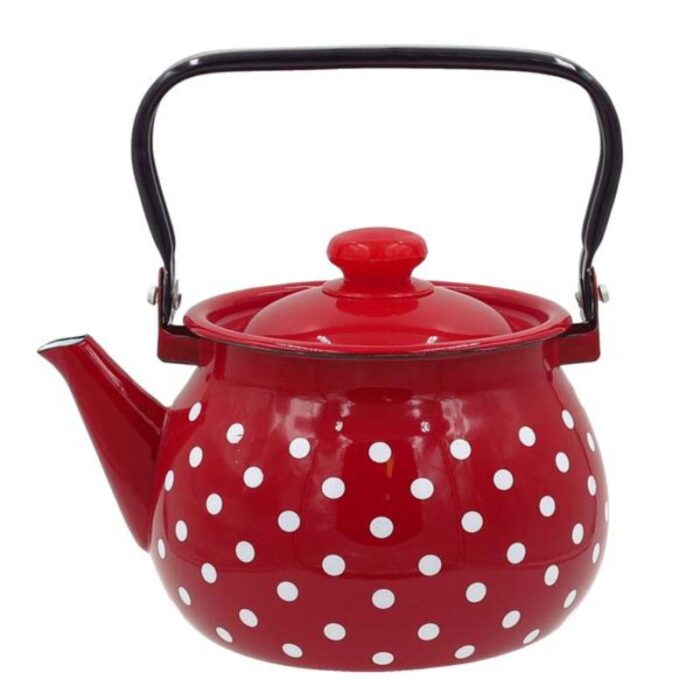 Teekann Punane/valge täpp 2,5l Toro