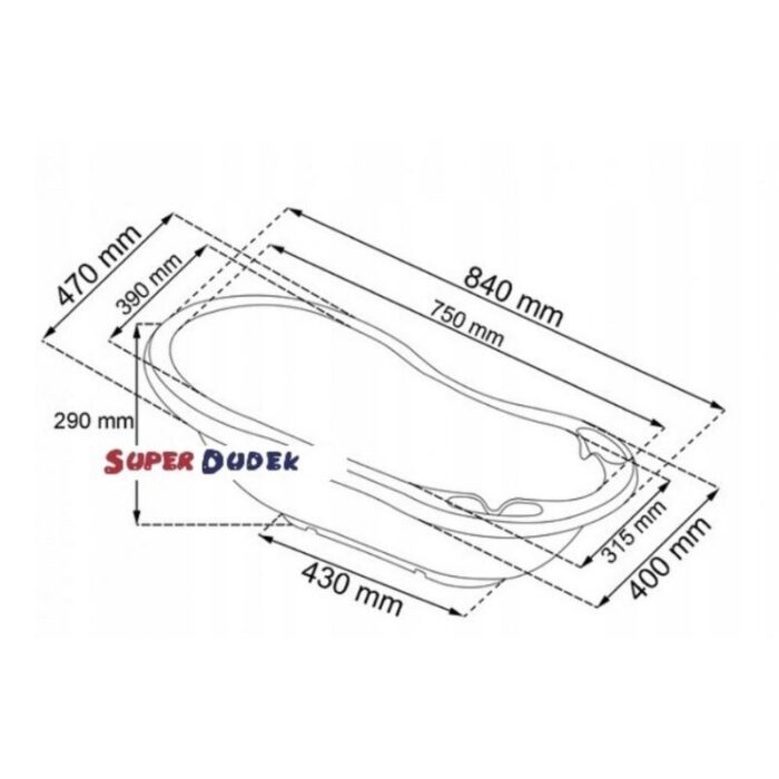 Lastevann Little Duck 84cm/27l, roosa