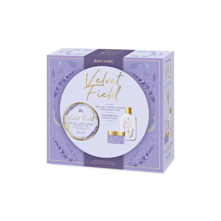 Kinkekarp Velvet Field (meresoolaga kehakoorija 200 ml + dušigeel 250 ml)