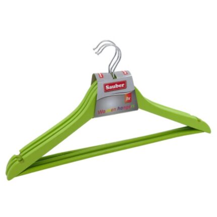 Puidust riidepuu komplekt 3tk, roheline Sauber