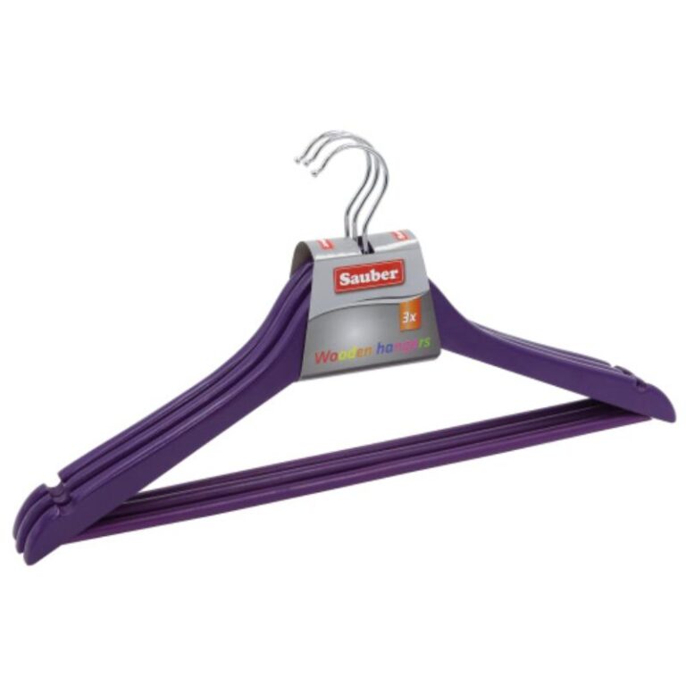 Puidust riidepuu komplekt 3tk, lilla Sauber