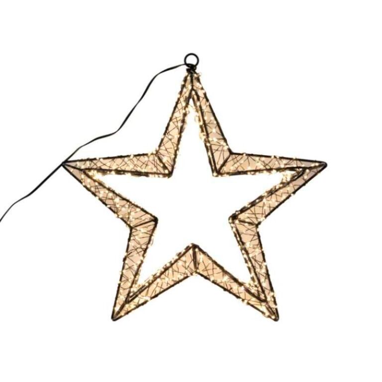 LED valgusti Täht 36cm, soe valgus, taimer