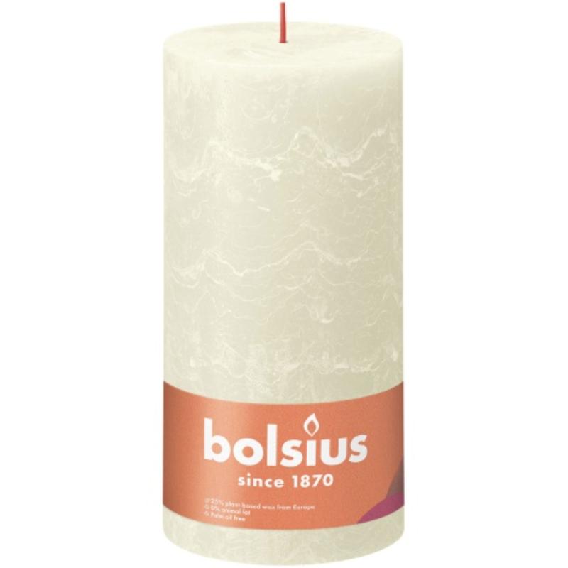 8717847150233 Lauaküünal Rustic Shine 20x10cm, pärlvalge Bolsius - Image 1