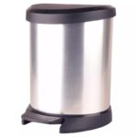 Pedaaliga prügikast 5l, hõbe (plast) Curver