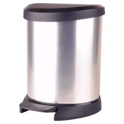 Pedaaliga prügikast 5l, hõbe (plast) Curver