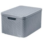 Kast kaanega Style L 30l, helehall