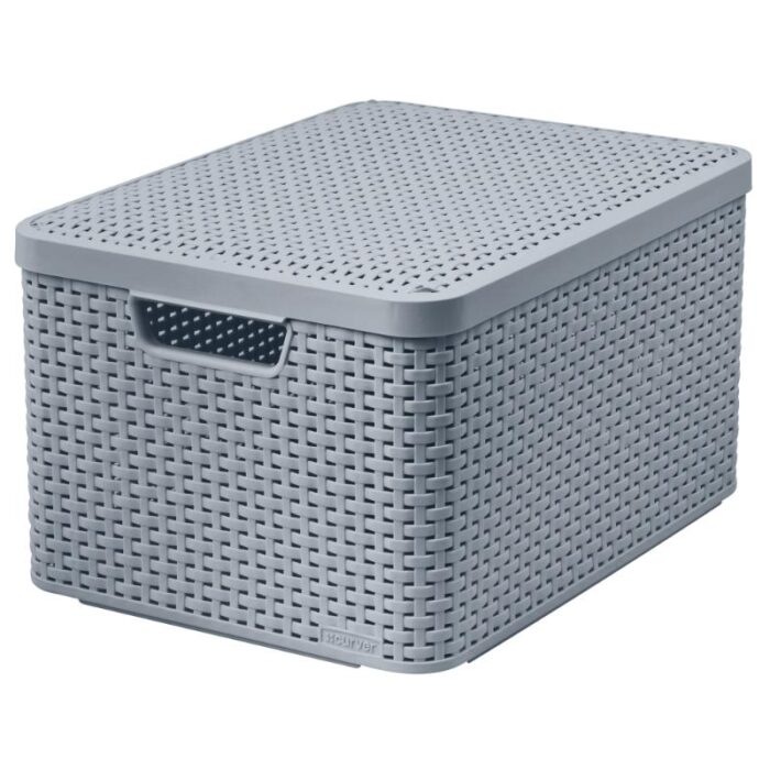 Kast kaanega Style L 30l, helehall