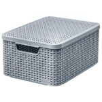 Kast kaanega Style M 18l, helehall