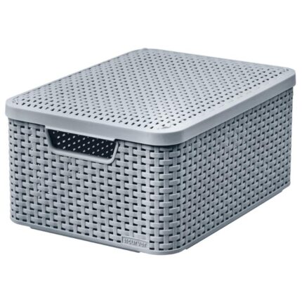 Kast kaanega Style M 18l, helehall