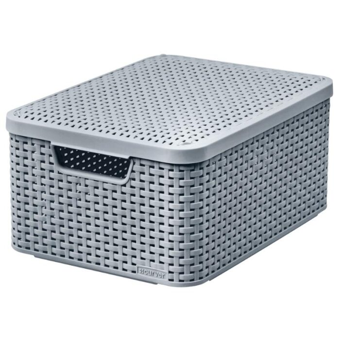 Kast kaanega Style M 18l, helehall