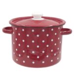 Emailpott Punane/valge täpp 5,5l