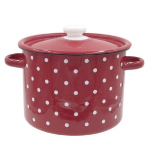 Emailpott Punane/valge täpp 5,5l