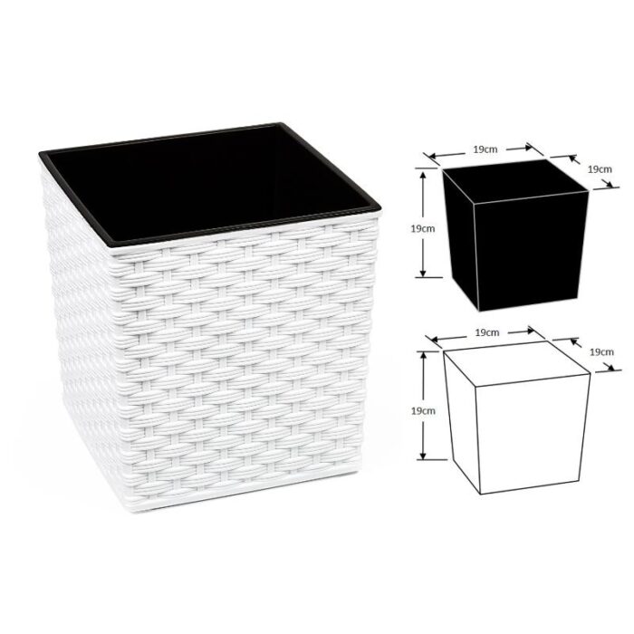 Lillekast Juka Rotang XS 19x19cm, valge