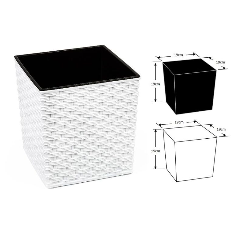 Lillekast Juka Rotang XS 19x19cm, valge