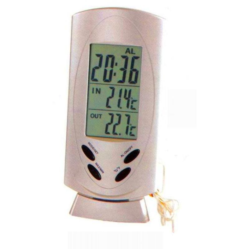 8591177028901 Digitaalne sise/välistermomeeter+kell Provence - Image 1