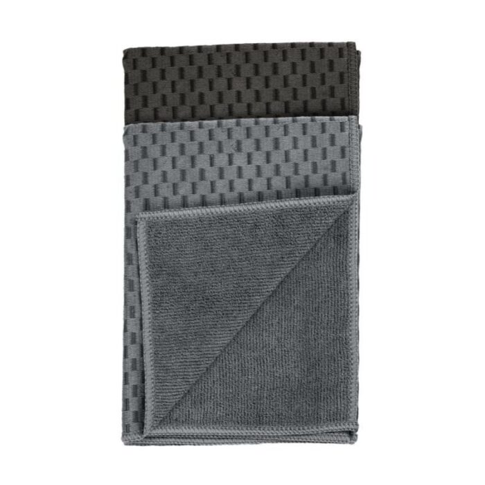 Mikrofiiber köögirätik Miko 60x40cm 2tk, must/hall