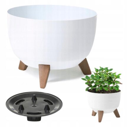 Lillepott Roma LEGS jalgadel d.29/h.23cm valge