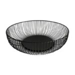 Puuviljakorv metallist 28cm must