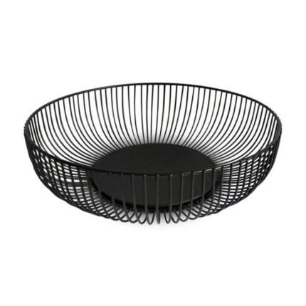 Puuviljakorv metallist 28cm must