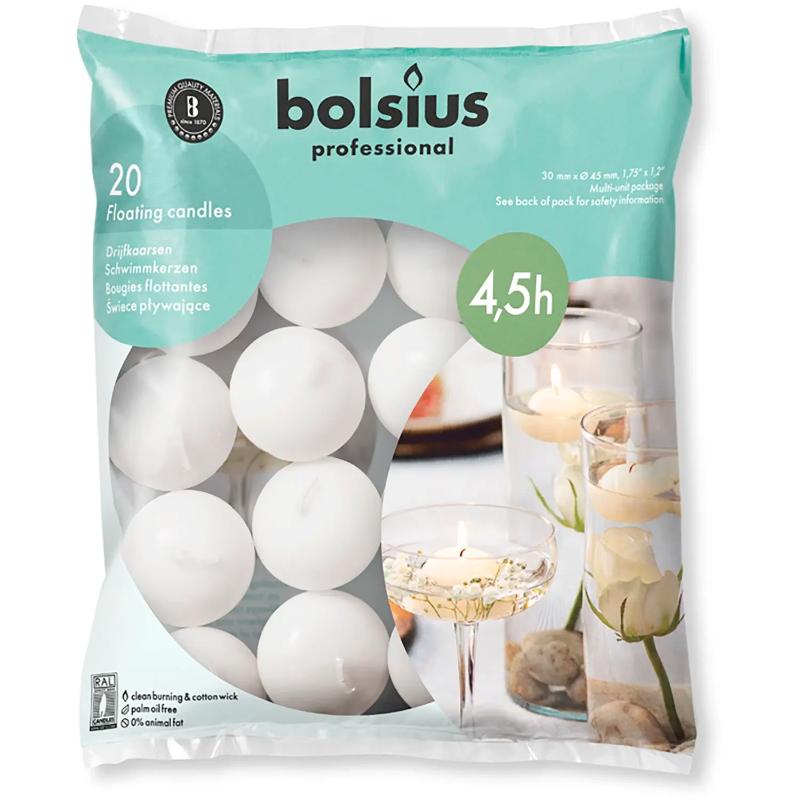 8717847042156 Ujuvküünlad kotis, 20tk, valge