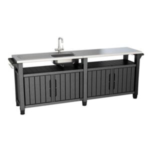 Töölaud kapi ja valamuga Unity Chef, grafiit