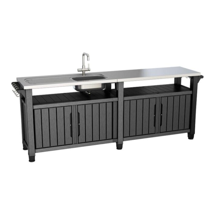 Töölaud kapi ja valamuga Unity Chef, grafiit